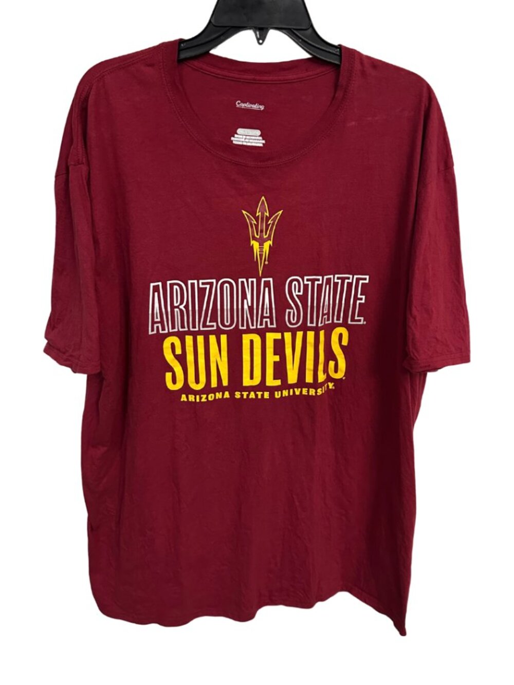 Arizona State Sun Devils Maroon Pitchfork Logo Graphic T-Shirt (Size XXL)